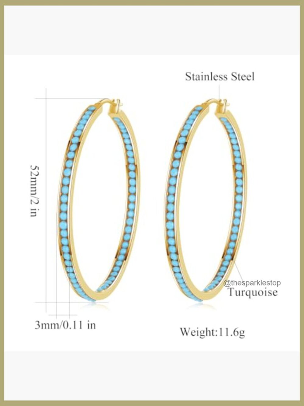 Large 2" Stainless Steel Hoop Earrings Hypoallergenic for Sensitive Ears - Picture 3 of 7